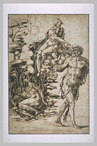 Caïn maudit par le Christ pour le meurtre d'Abel