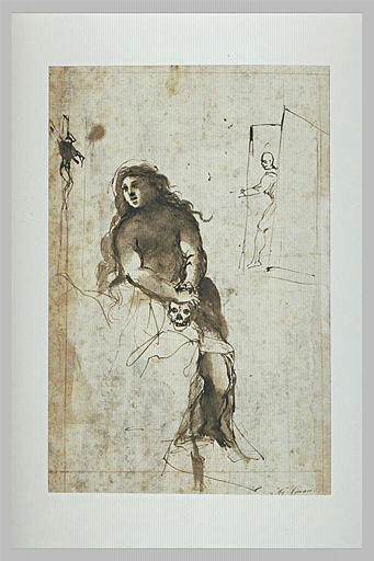 Etude pour une Madeleine pénitente ; figure dans un encadrement