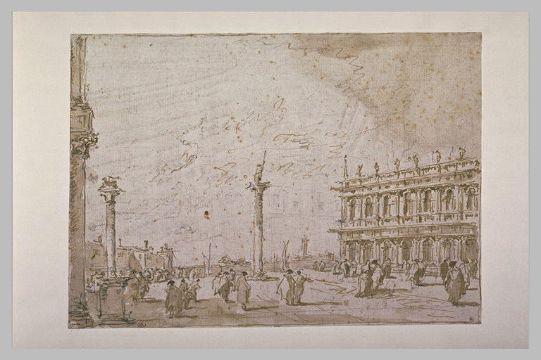 Vue de la Piazetta, à Venise, prise des marches de la basilique San Marco