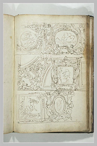 Etudes de motifs décoratifs avec des paysages