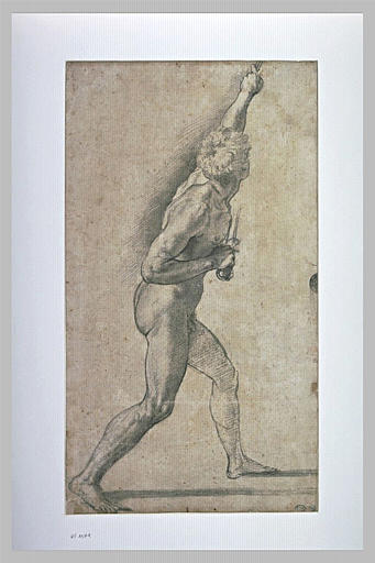 Homme nu, brandissant une épée