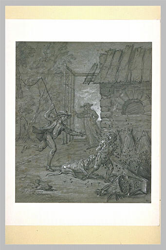 Ragotin, nu et poursuivi, renverse des ruches à miel