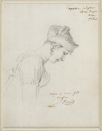 Le portrait de l'impératrice ; Profil de l'Impératrice Joséphine le Jour de son couronnement à Notre Dame de Paris le 2 décembre 1804 - Etude préparatoire (autre titre)