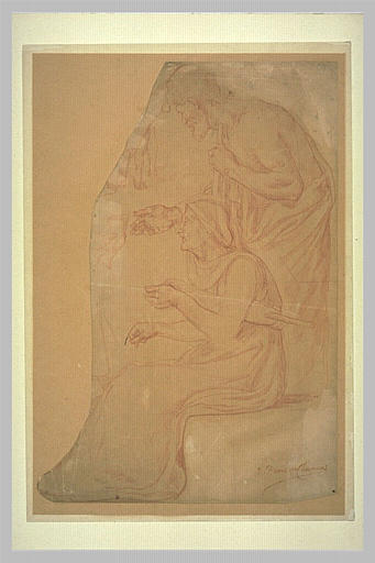 Couple de vieillards tournés vers la gauche