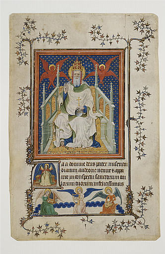 Feuillet de manuscrit représentant Dieu le Père