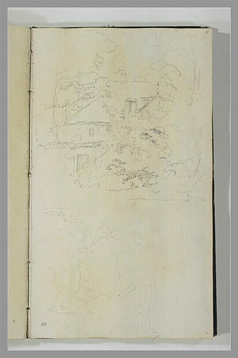 Maison cachée par des feuillage, à Houlgate ; arbres
