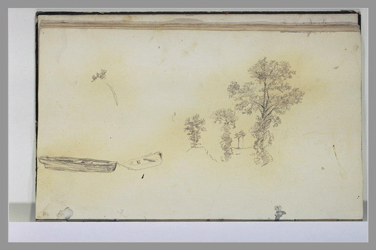 Deux barques ; arbres