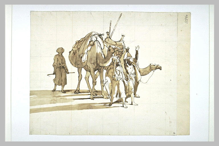 Arabes conduisant des dromadaires