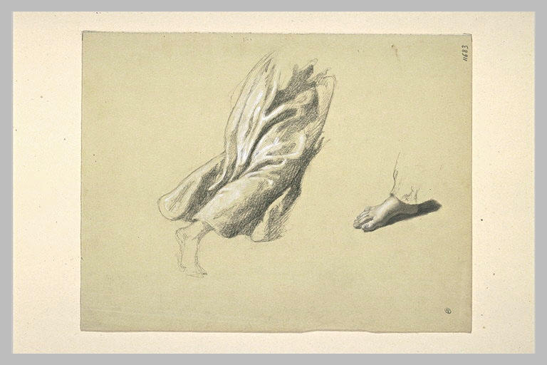 Études de draperie, et d'un pied