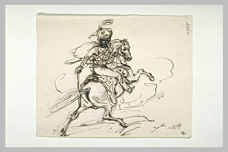 Croquis d'après 4Un chasseur à cheval4 de Géricault