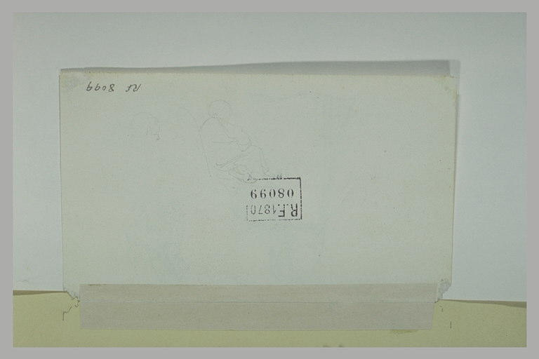 Croquis d'une tête et d'un homme tourné vers la droite