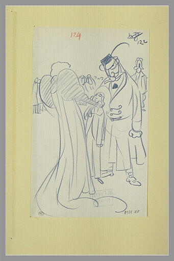 Femme caressant les joues d'un enfant devant une assemblée