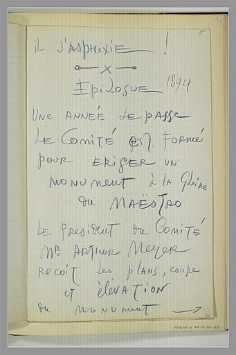 Note manuscrite et date : 1894