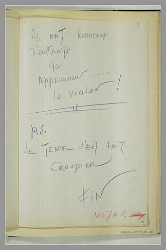 Note manuscrite