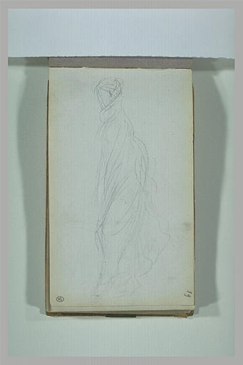 Figure drapée, debout, de profil