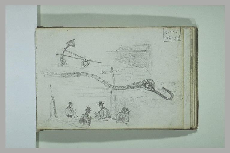 Ancre ; corde ; croquis ; figures