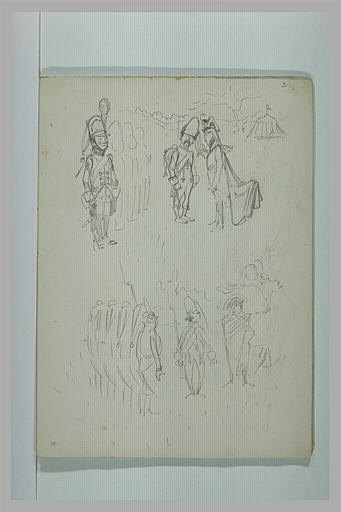 Croquis caricaturaux de militaires