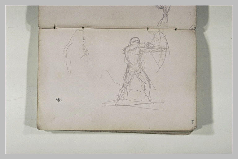 Homme bandant un arc