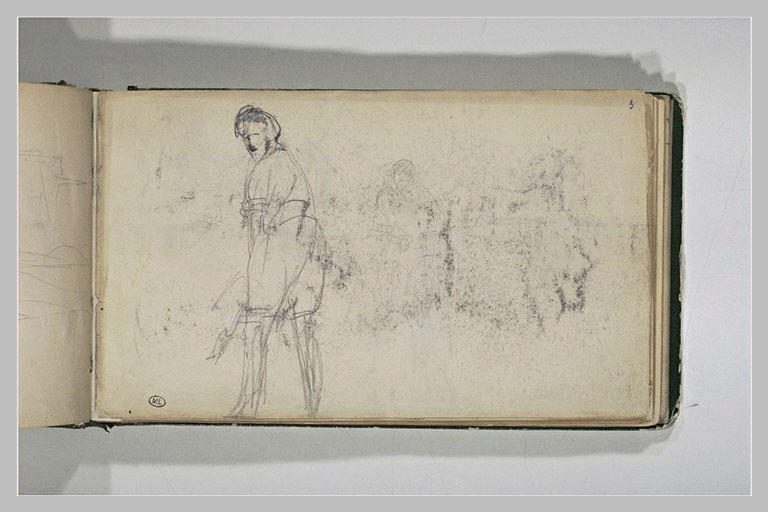 Figure debout, se tournant ; figure