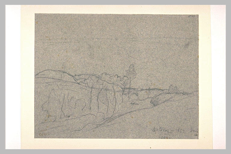 Paysage avec des peupliers