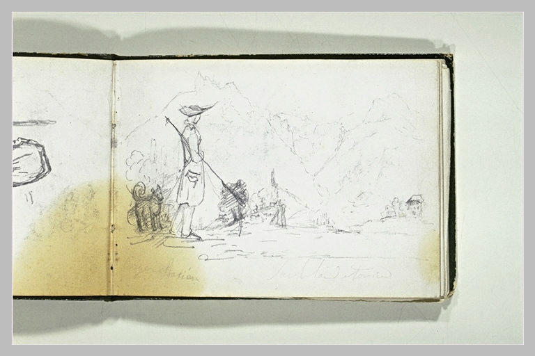 Chasseur dans un paysage