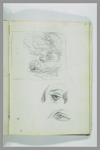 Croquis et deux études d'oeil