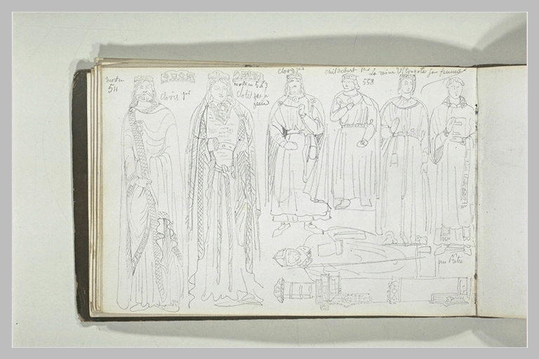 Etudes d'après des miniatures médiévales