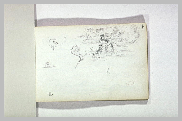 Etudes de personnages, et paysan dans son champ