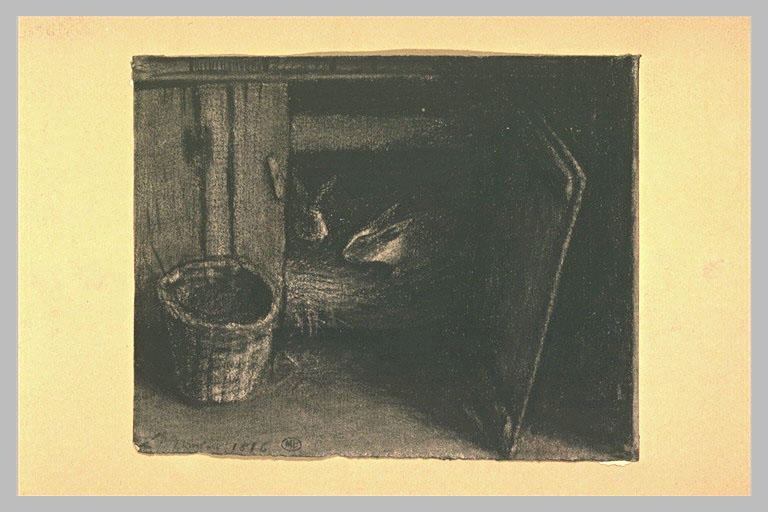 Une cabane à lapins avec deux lapins