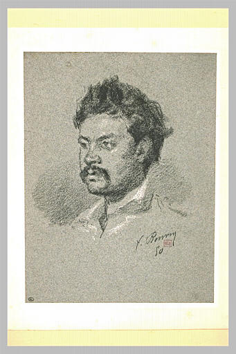 Tête d'homme, de trois quarts vers la gauche