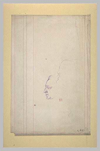 Deux profils d'hommes tournés à gauche