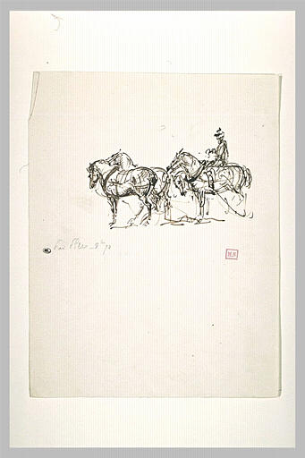 Attelage de quatre chevaux avec un cavalier