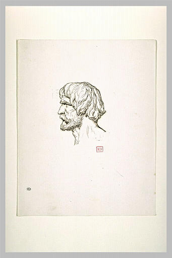 Etude d'après l'antique : tête d'homme, de profil vers la gauche