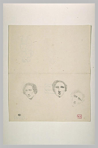 Trois têtes de femme, de face
