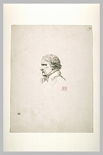 Homme en buste, de profil vers la gauche