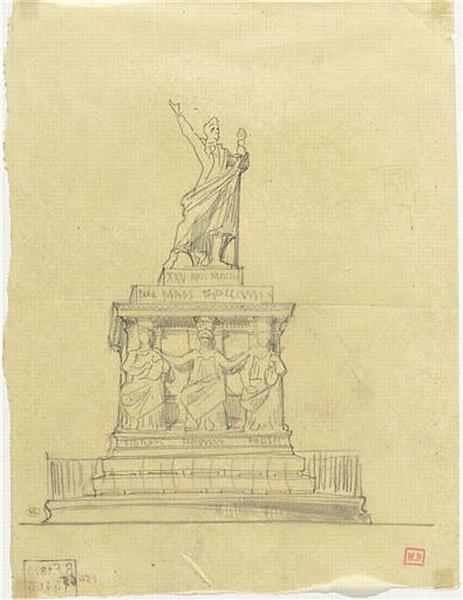 PROJET POUR UN MONUMENT A LAMARTINE (VUE PERSPECTIVE)