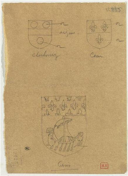 ARMOIRIES DE CHERBOURG, DE CAEN ET DE PARIS
