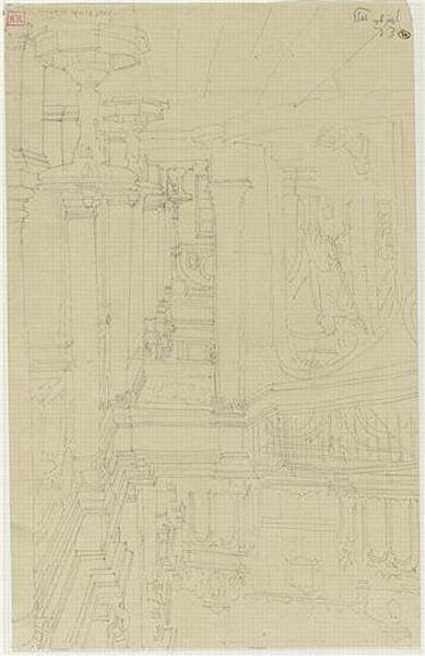 ETUDE D'UNE COUR DE L'HOTEL DE VILLE DE PARIS