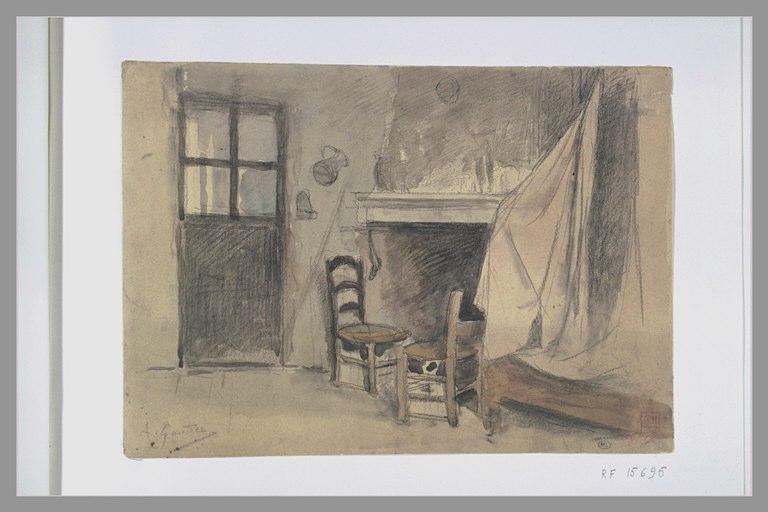Intérieur rustique avec une cheminée
