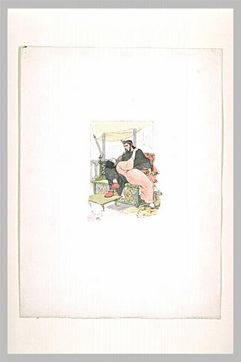 Salomé, couchée sur les genoux d'Hérode