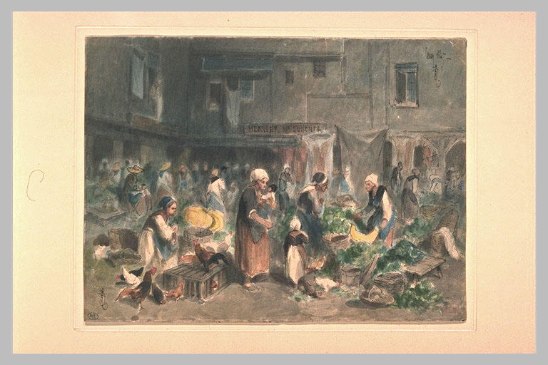 Marché sur la place de Toury