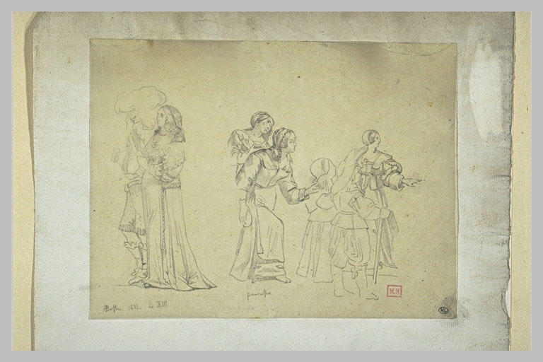 Trois copies d'après des estampes d'Abraham Bosse