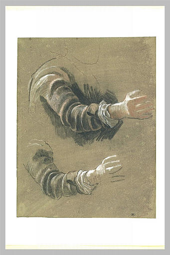 Deux études de bras dans une manche