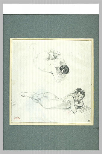 Deux études de femme nue couchée