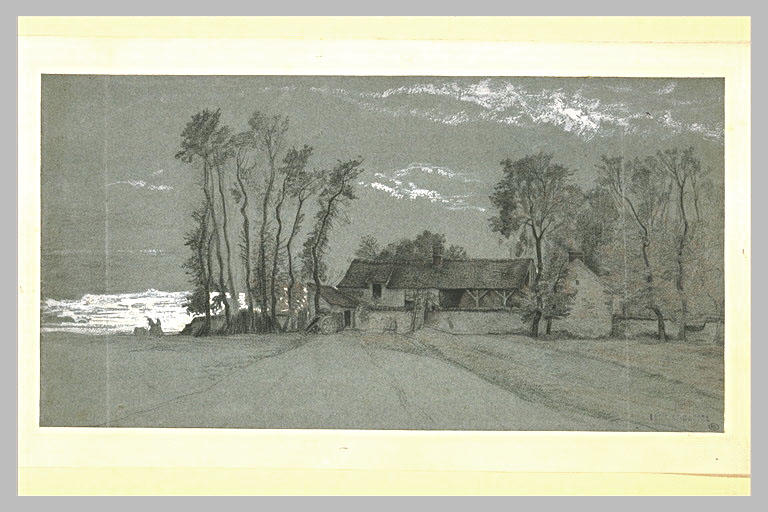 Ferme parmi des arbres