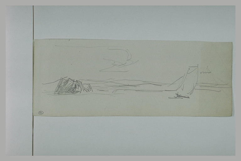 Cotre gréé à corne, naviguant près de la côte