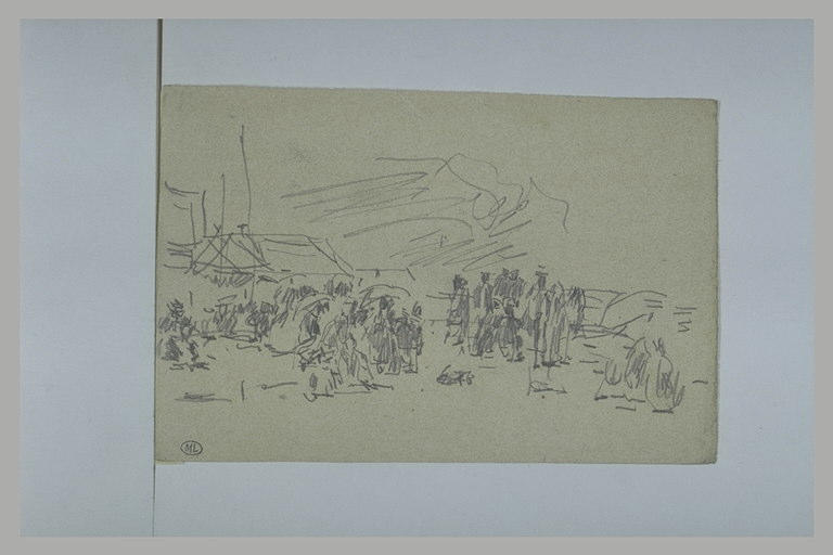 Affluence sur une plage. Trouville