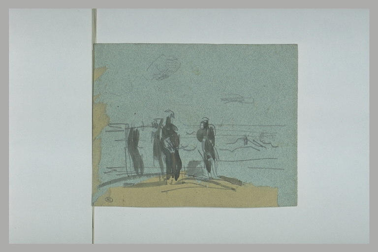 Femmes sur un monticule dominant un paysage