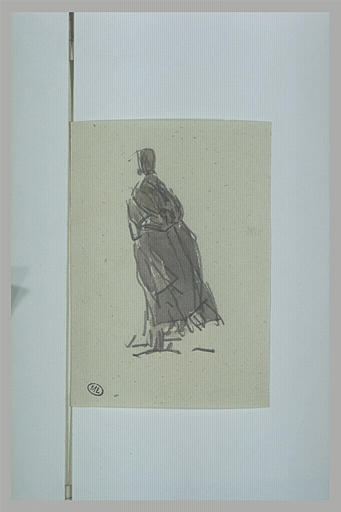 Femme, debout, tournée à gauche