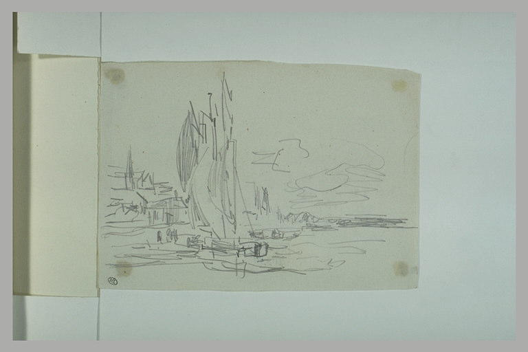 Voiliers près du rivage, prés d'un village